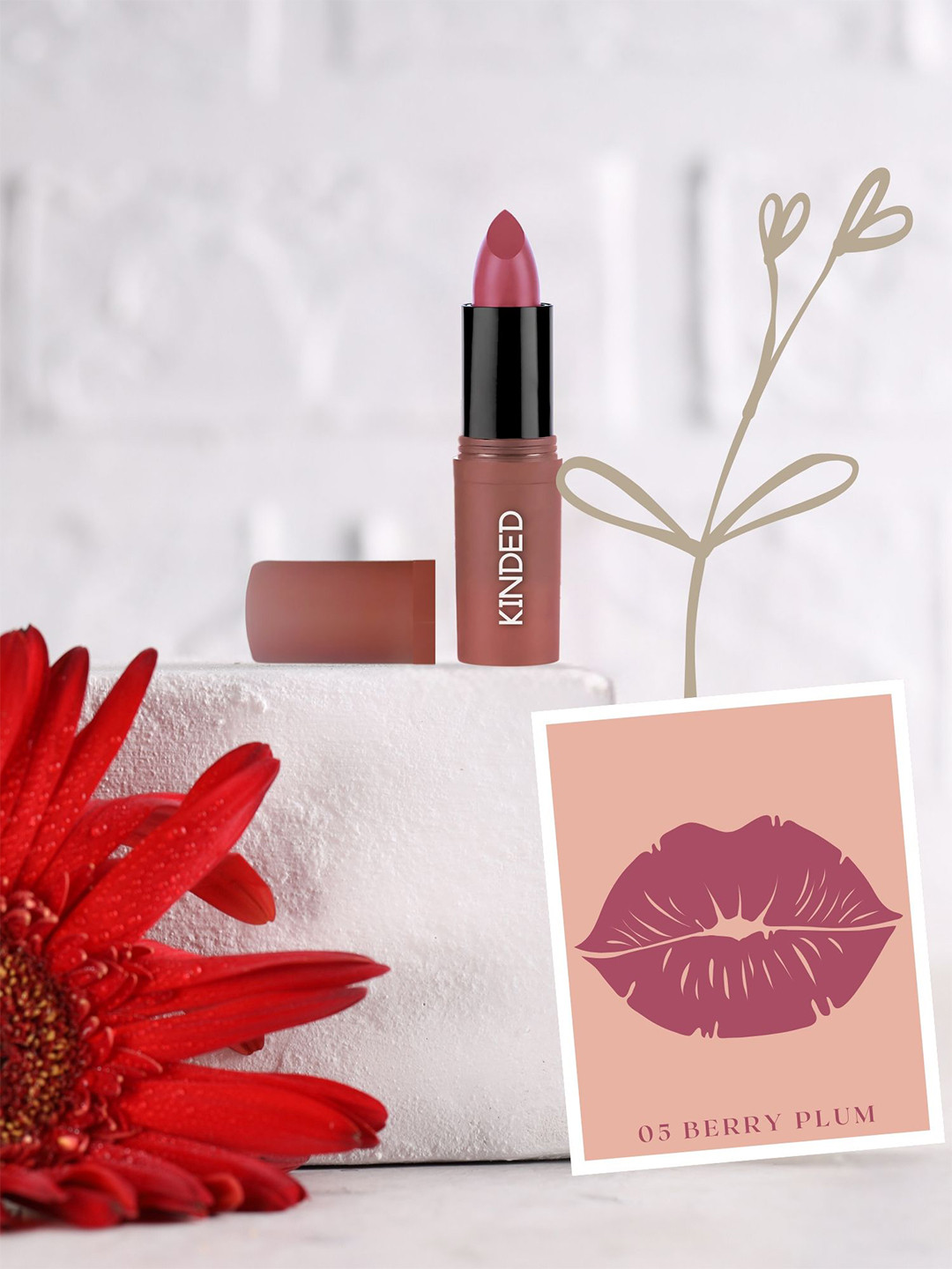 KINDED Satin Saga Creamy Satin Finish Bullet Lipstick With Vitamin E 3.8 g - Berry Plum05