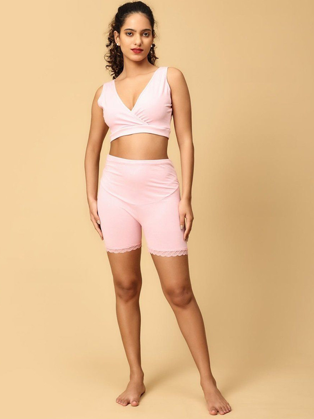 The Mom Store Maternity Boyshort & Maternity Nursing Sleep Bra Lingerie Set LNGR2-BLU-BYSB