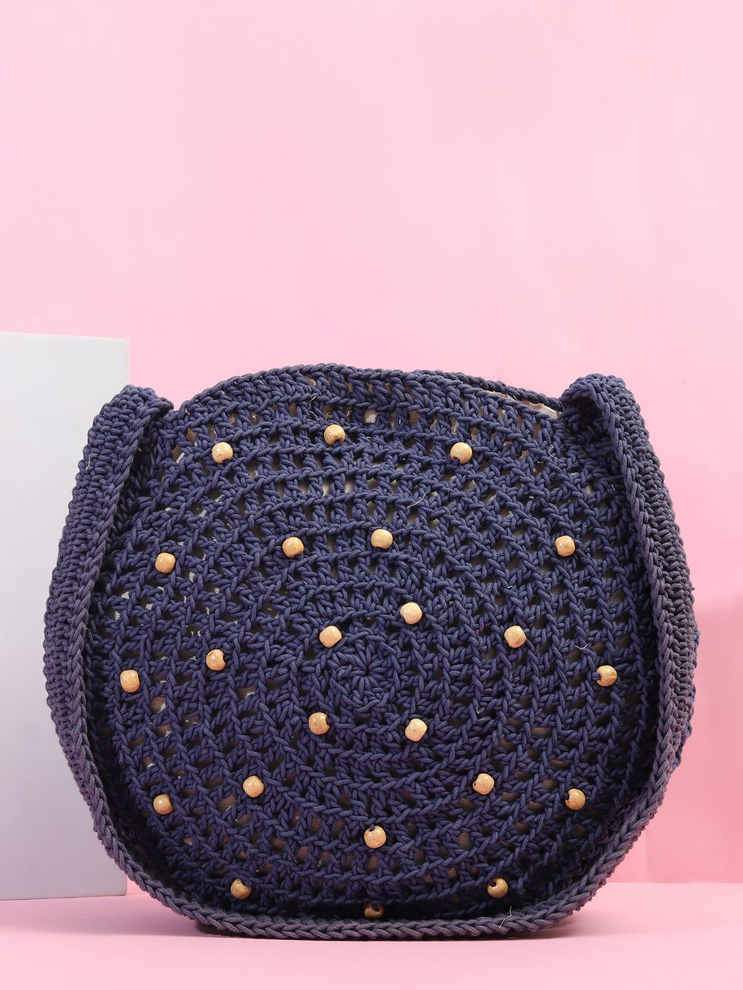 ITIHASIKALA United Urbane Crochet Embellished Cross-body Shoulder Bag