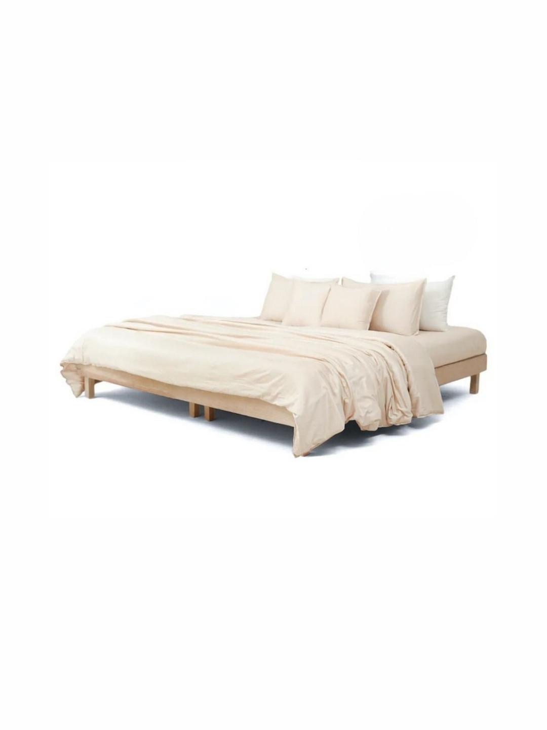 Zarf Off White 6 Pieces Egyptian Cotton Double King Bedding Set With Jute Bag