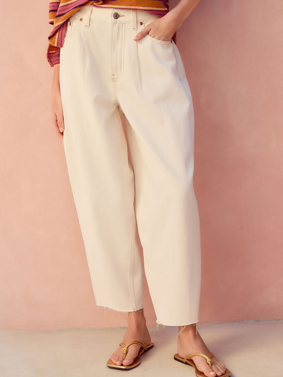 NEXT Women Barrel Fit Cropped Jeans