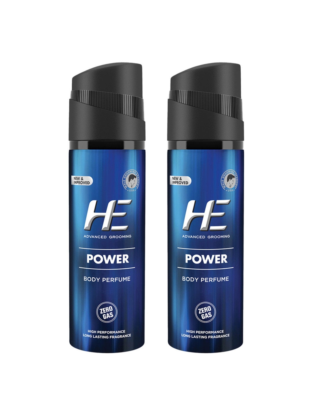 HE Set Of 2 Men Power Zero Gas Log-Lasting Perfume Body Spray - 98g Each