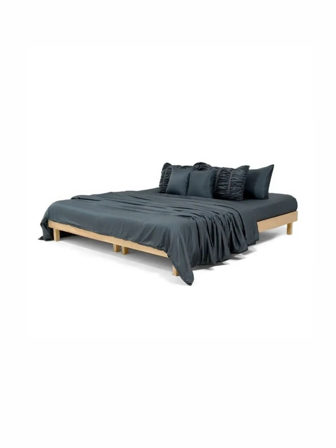 Zarf Charcoal Solid Other 8 Piece Double King Superfine Bedding Set