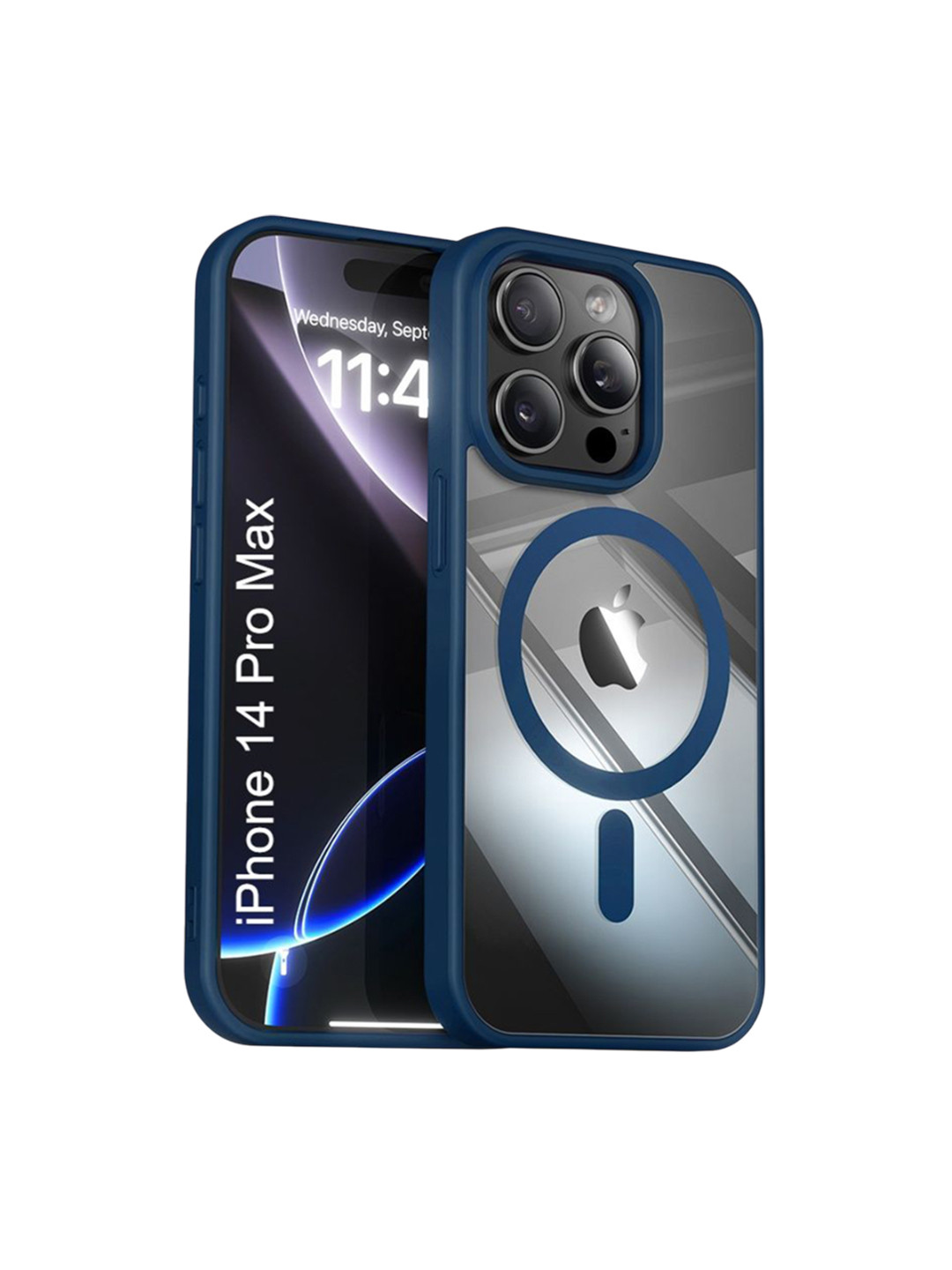 Luxury Kase Transparent iPhone 14 Pro Max Mag-Safe Compatible Shockproof Bumper Back Case