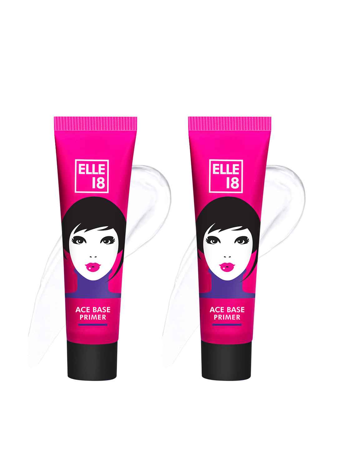 ELLE 18 Set OF 2 Ace Base Water-Resistant Pore-Blurring Primer With Vitamin E - 10ml Each