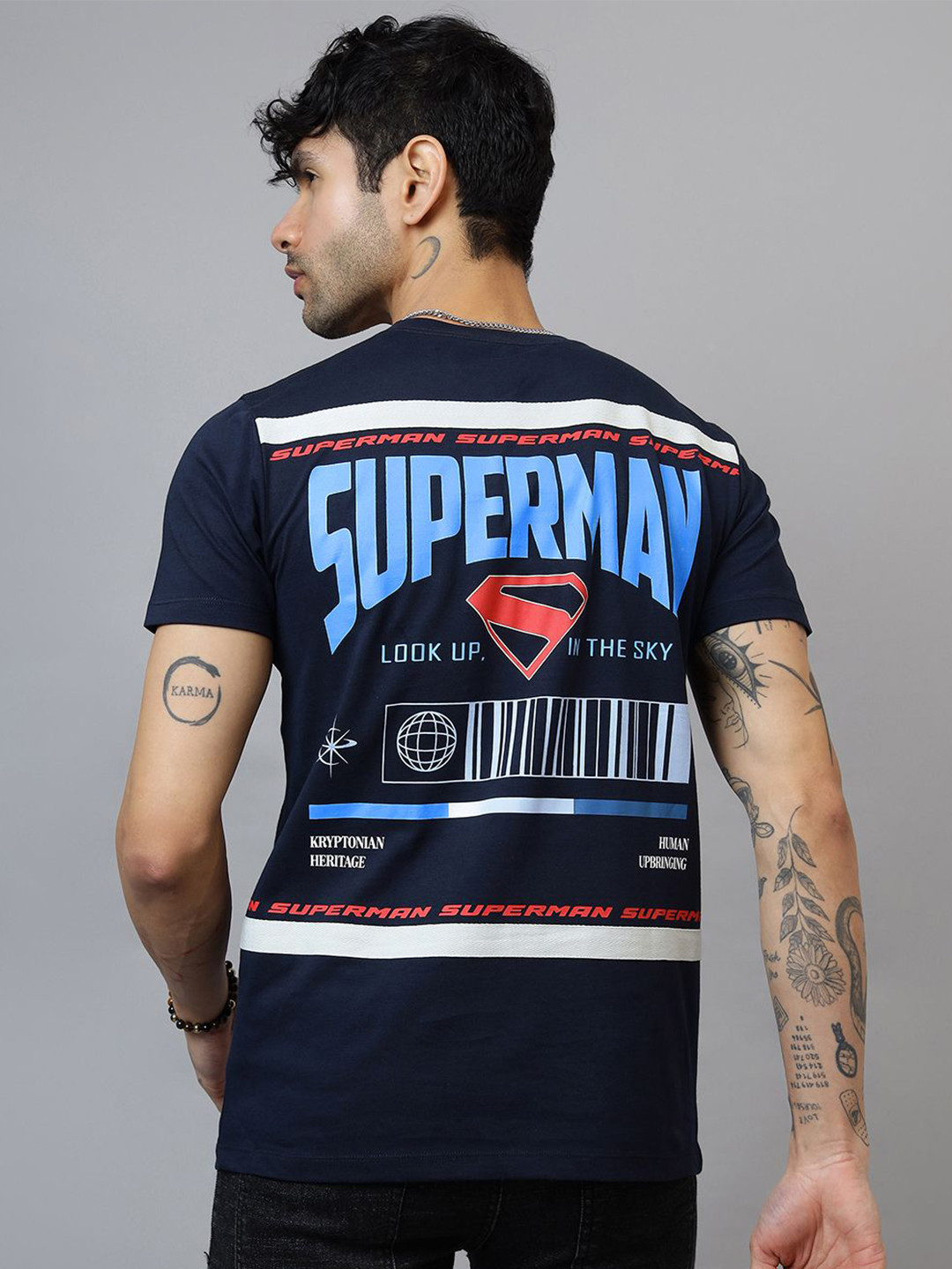 Free Authority Superman Legacy Printed Short Sleeves Pure Cotton T-Shirt