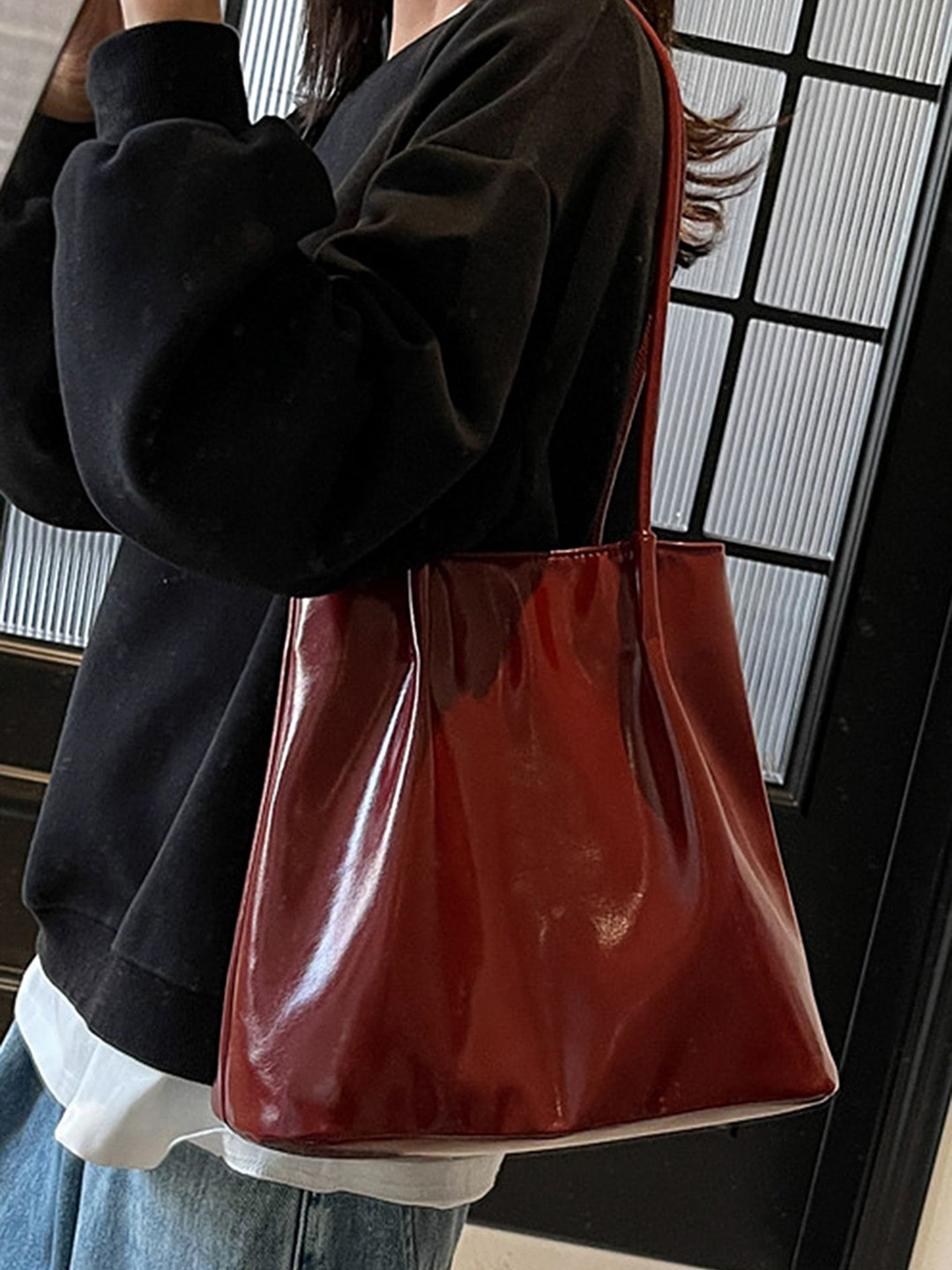 LULU & SKY Textured Shopper Hobo Bag