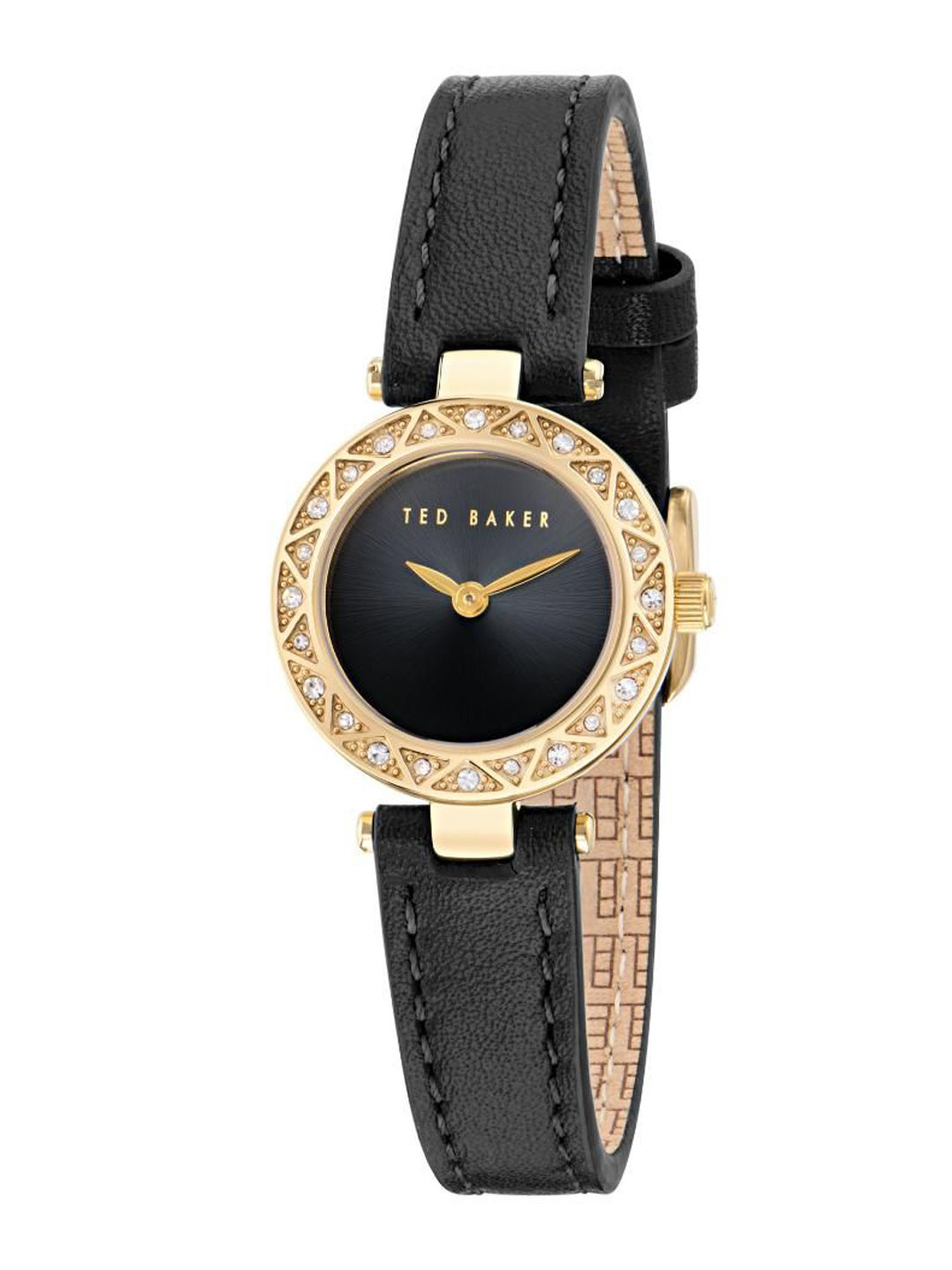 Ted Baker Women Jolyye Brass Dial & Leather Bracelet Style Straps Analogue Watch BKPJLS502