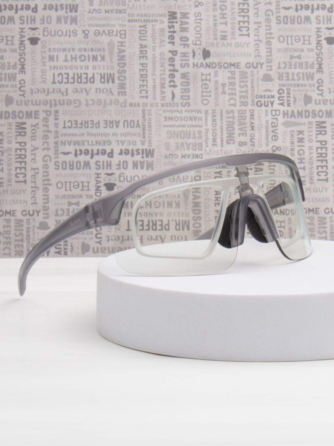 Ted Smith Unisex Grey Photochromic Lens & Prescription Lens Clip Sports Shooting Glasses