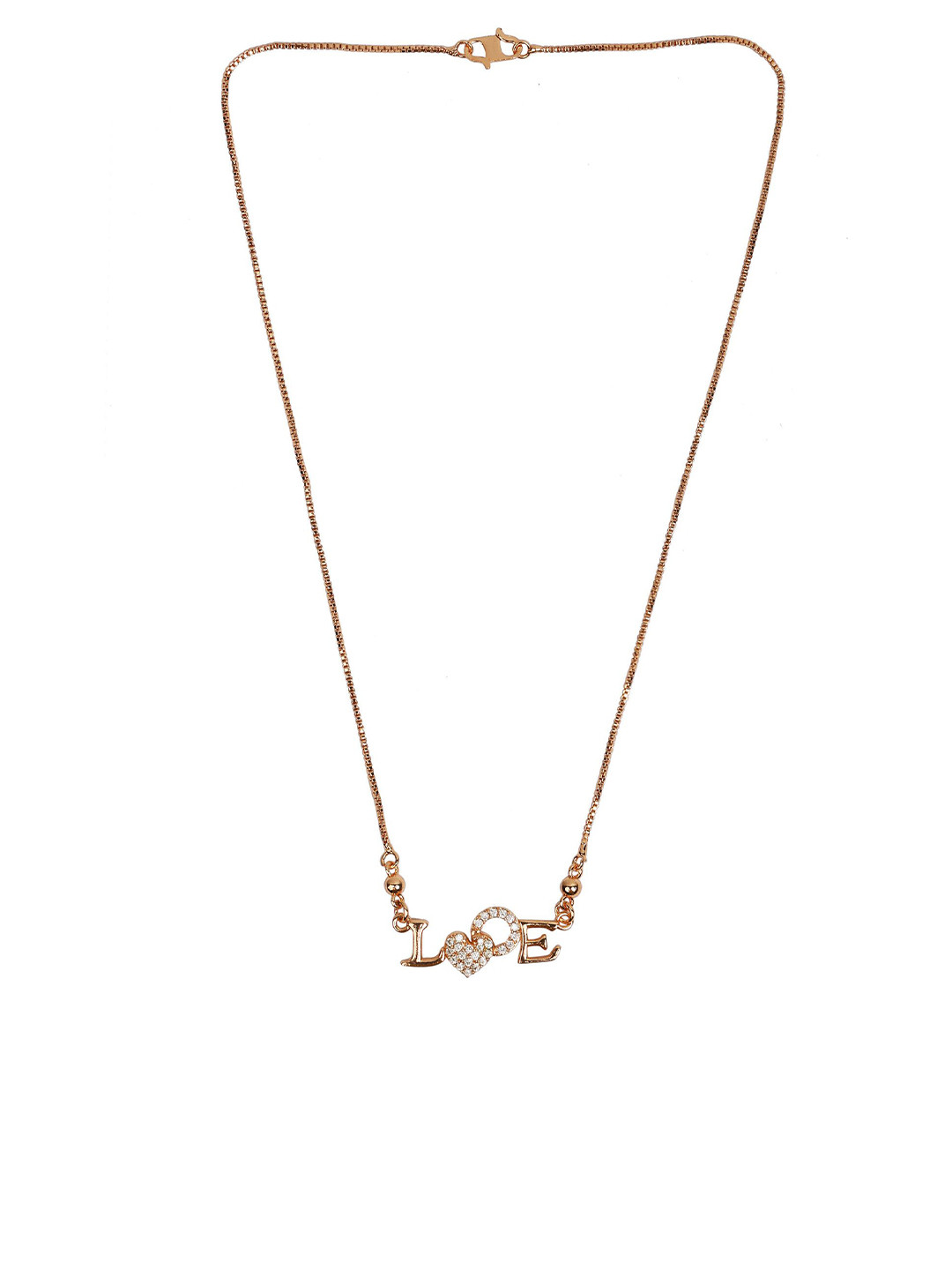 Sangria Artificial Stones Studded Love Design Chain