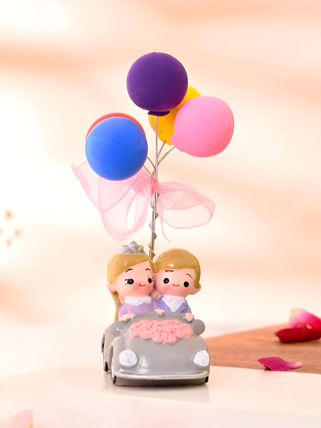 Aura Pink Resin Glossy Living Room Small Showpiece - 3.9 Inches