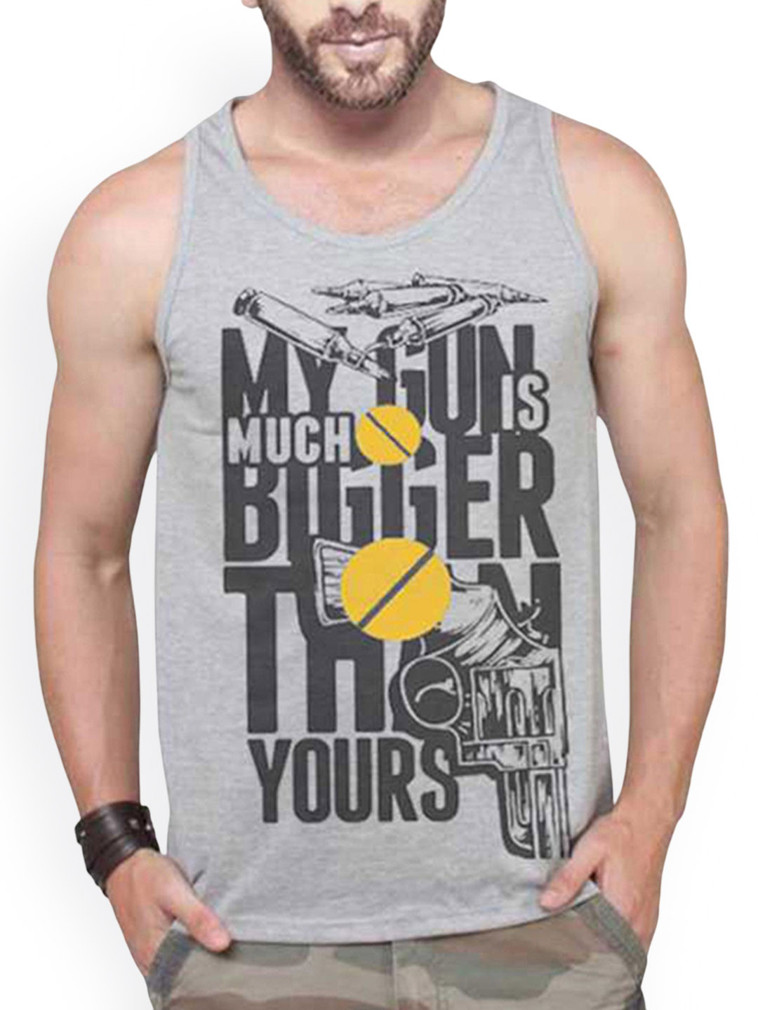 TRIPR Printed Cotton Gym Vest TGYVESTGUN