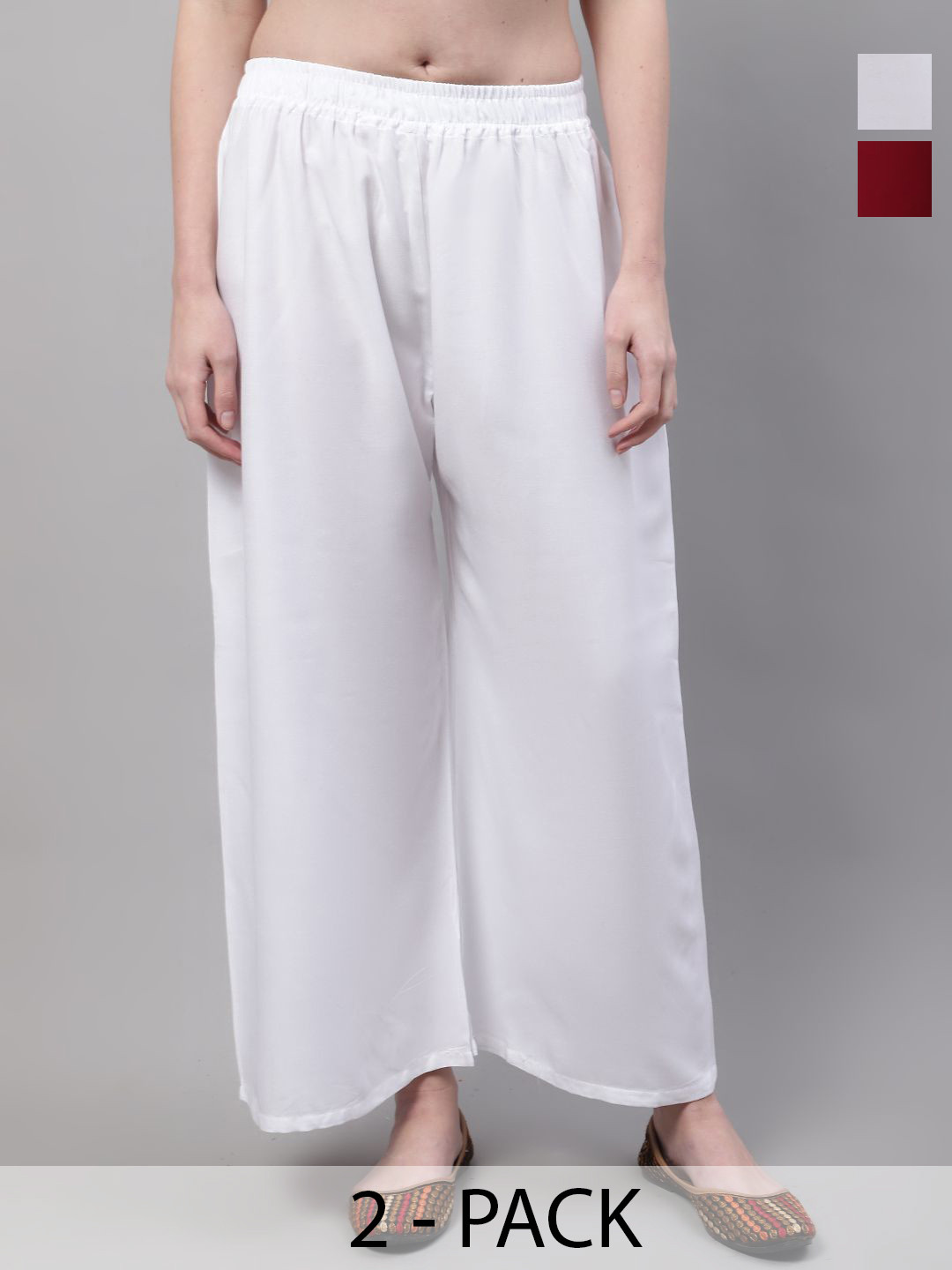 Valles365 by S.C. Women Pack of 2 Flared Ethnic Palazzos