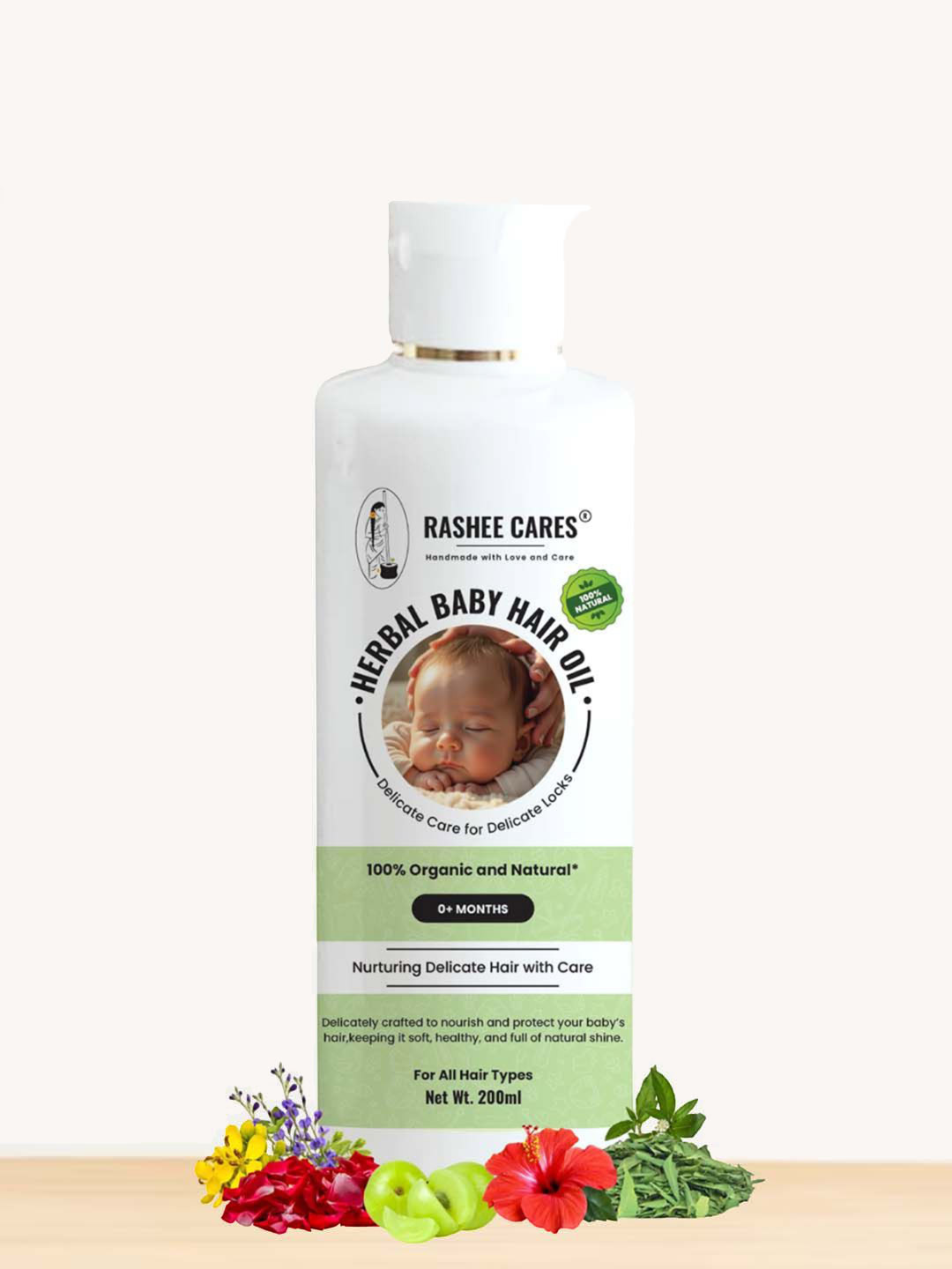 RASHEE CARES Herbal Baby Hair Oil With Neem Leaves & Amla - 200 ml