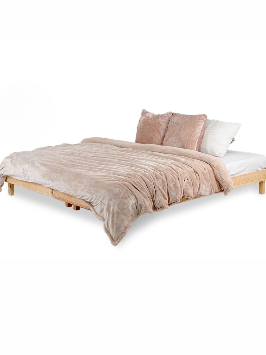 Zarf Pink 3 Pcs Microfiber Heavy Winter Double Bed Quilt With Cushion Covers