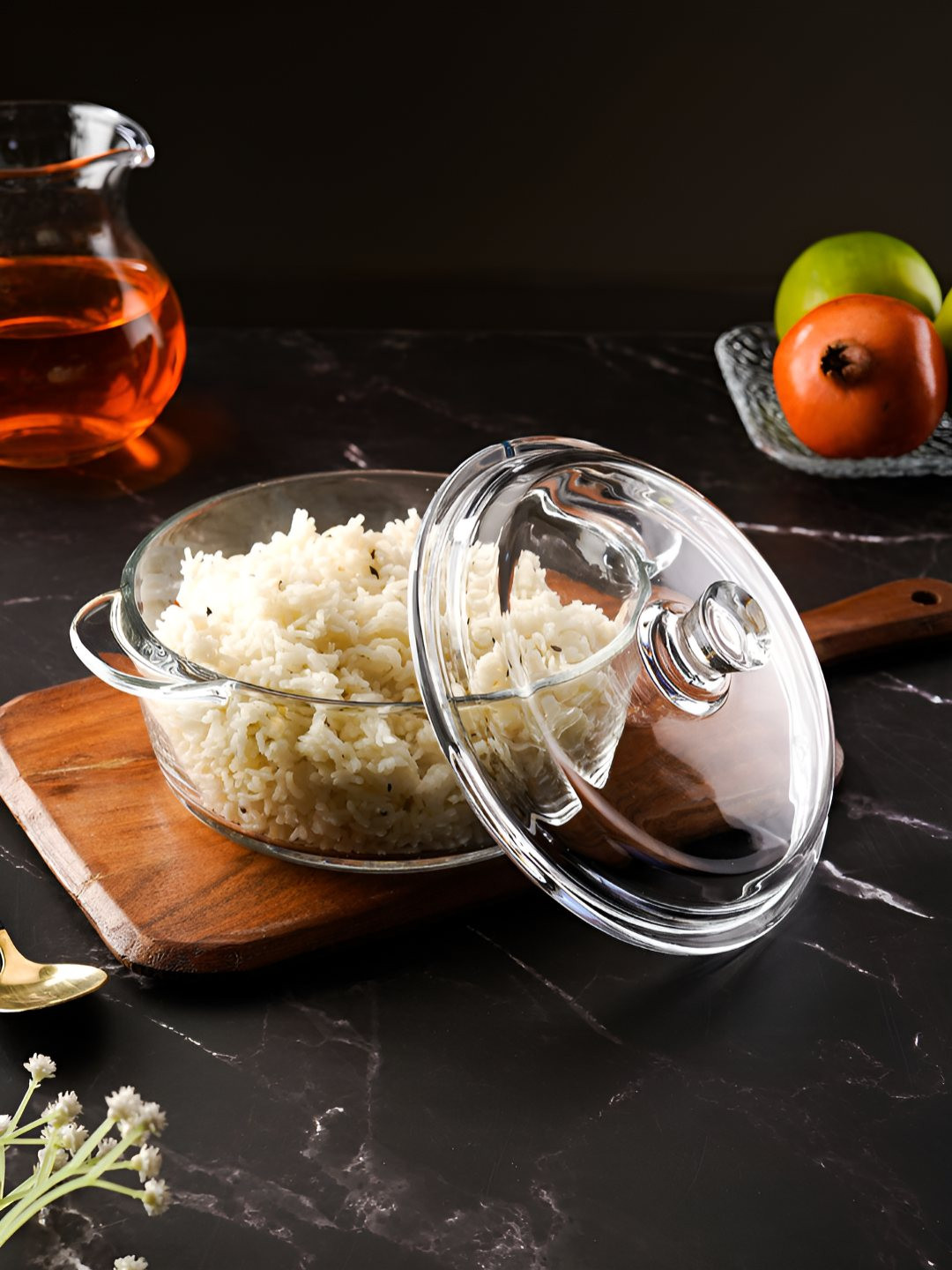 ceradeco Transparent Dishwasher Snd Microwave Glass Safe Serving Bowl