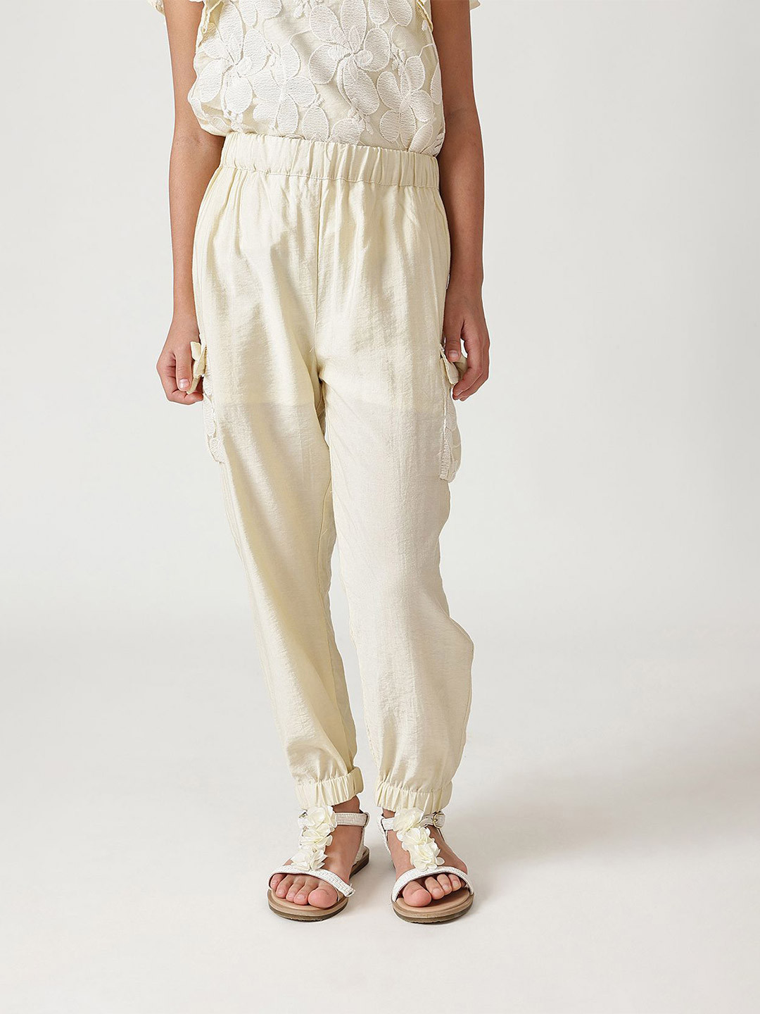 One Friday Girls Sand Regular Fit Sleeveless Solid Tops
