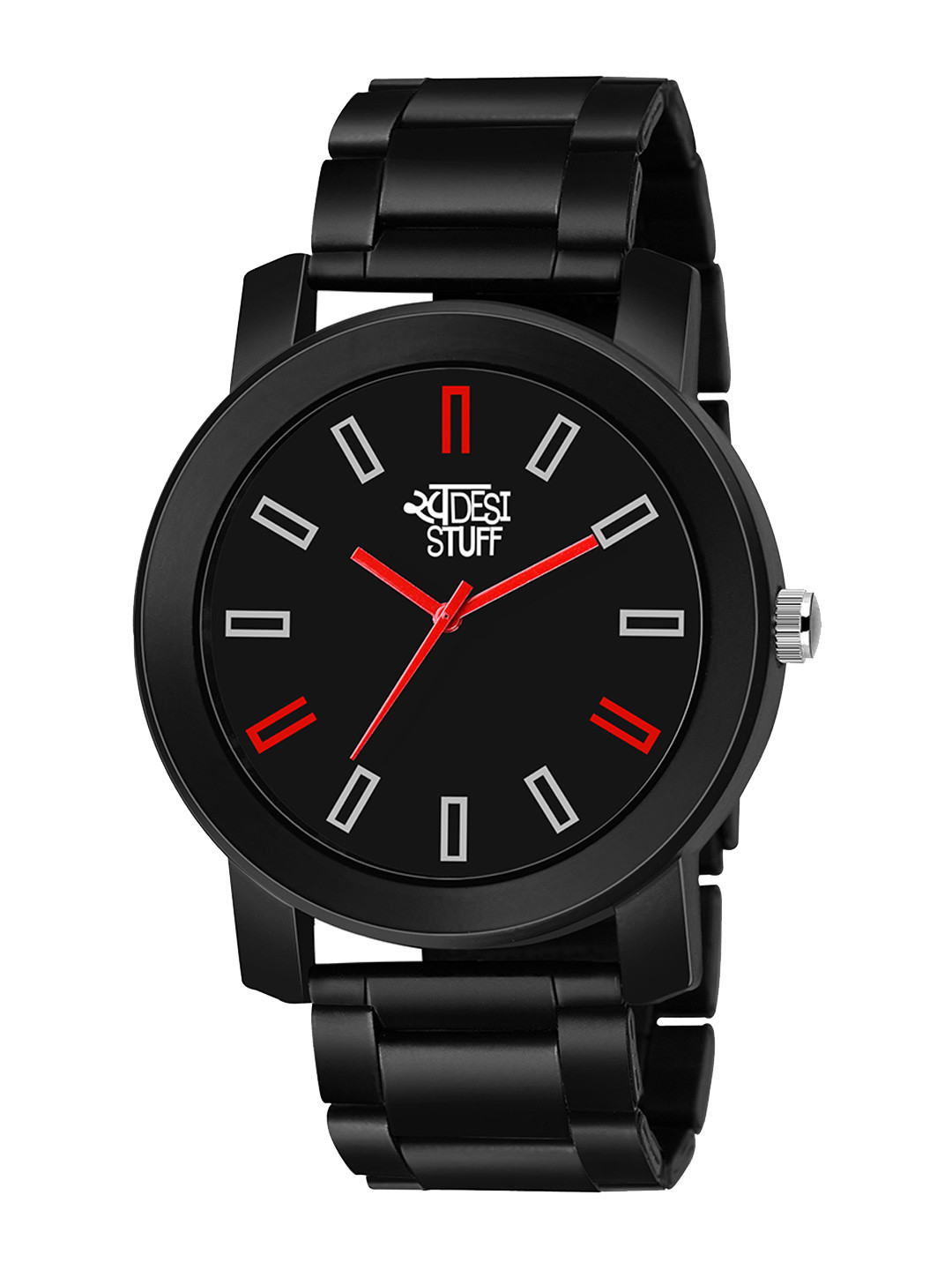 SWADESI STUFF Men Dial & Bracelet Style Straps Analogue Watch METAL BLACK 25B