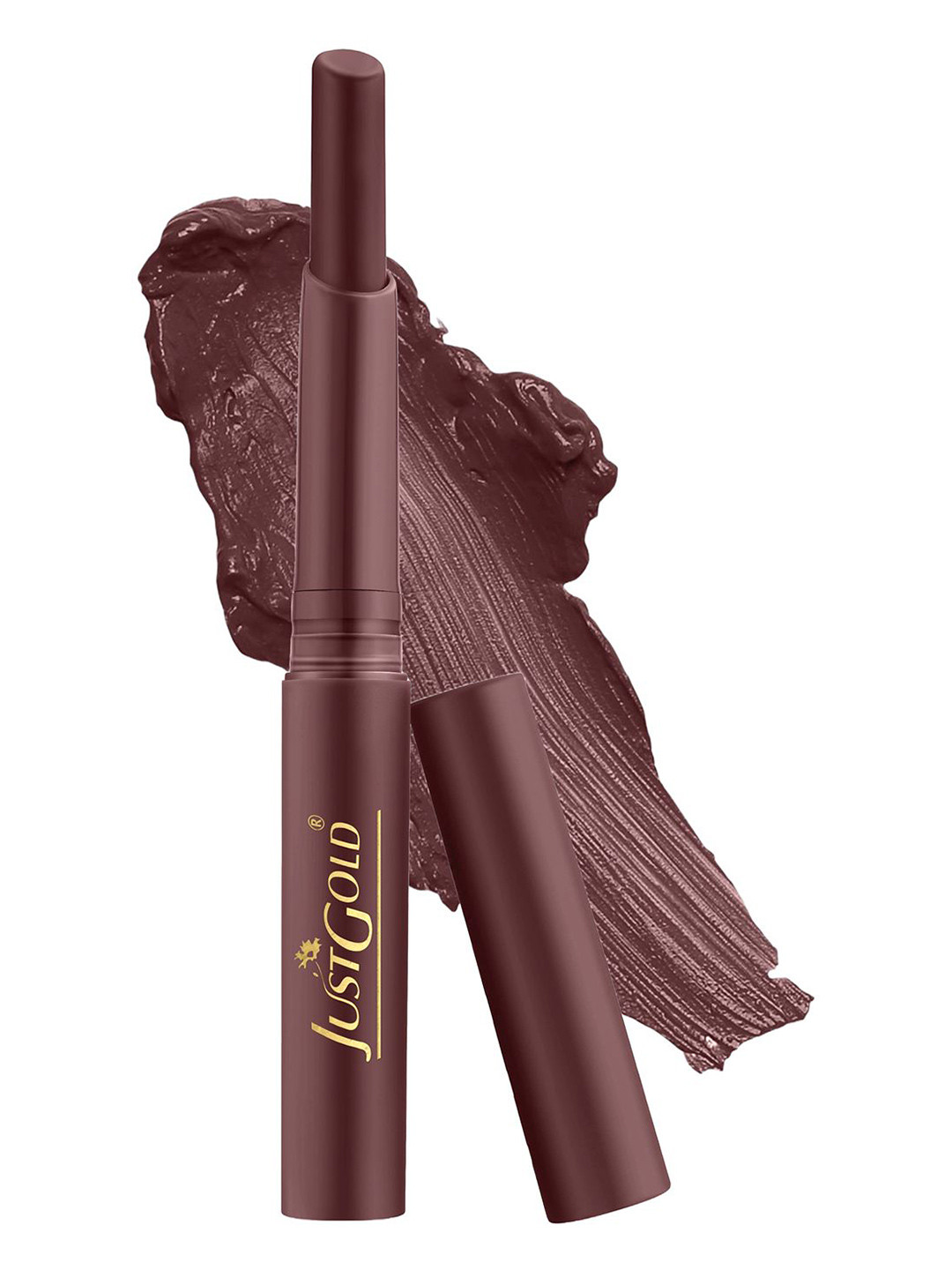 JUSTGOLD Long Lasting Matte Lipstick With Vitamin E & Aloevera - 4 g - Brown Cafe - 05