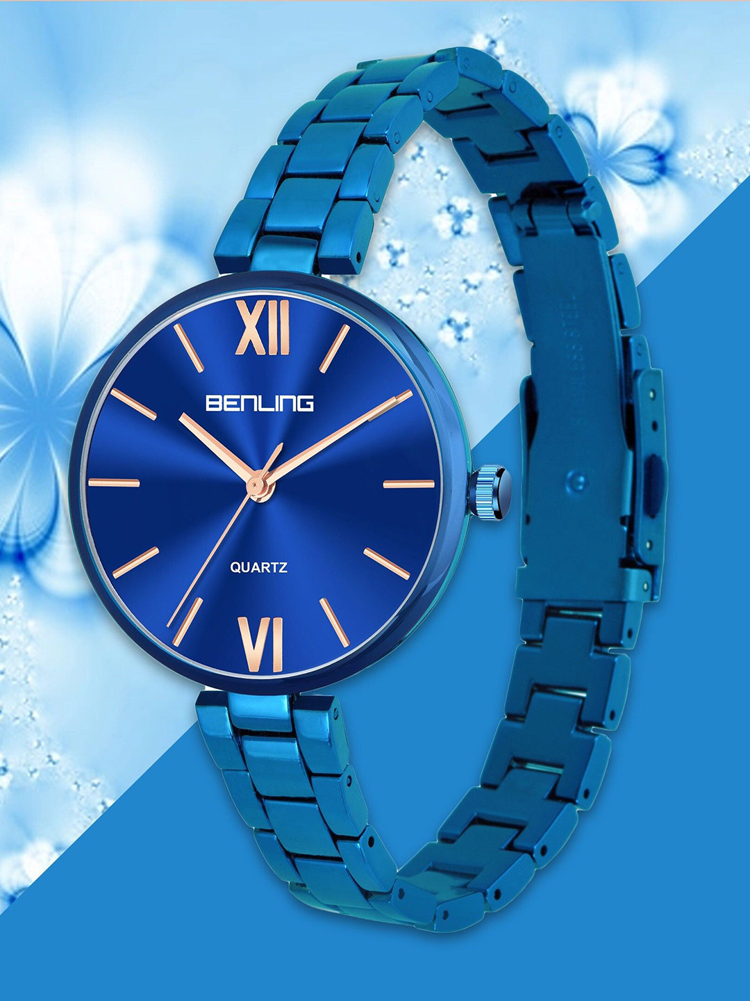 BENLING Women Dial & Stainless Steel Wrap Around Straps Analogue Watch BL-1018-BLU-BLU