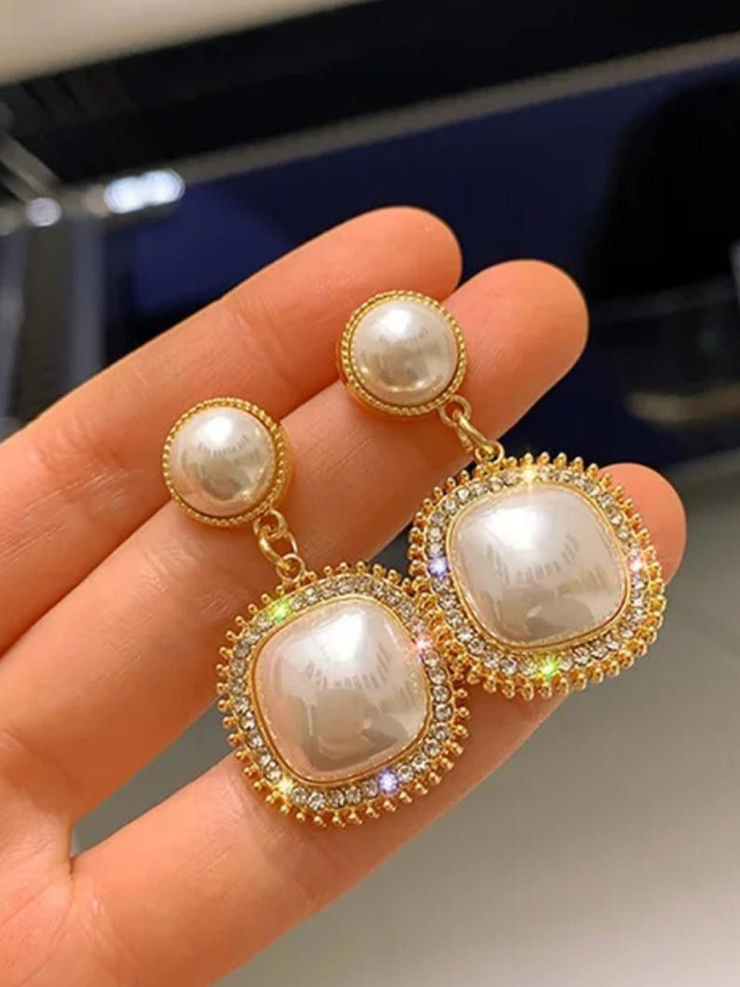 SZN Korean Artificial Beads Beaded Contemporary Drop Earrings