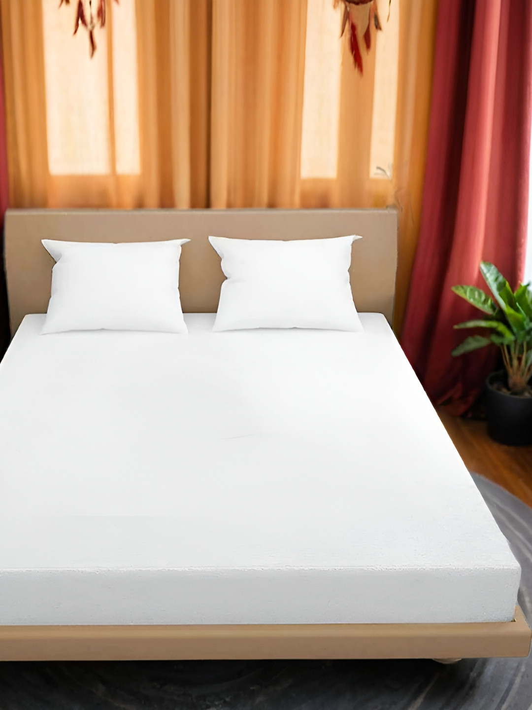 Wings Star White Single Cotton Breathable Mattress Protector