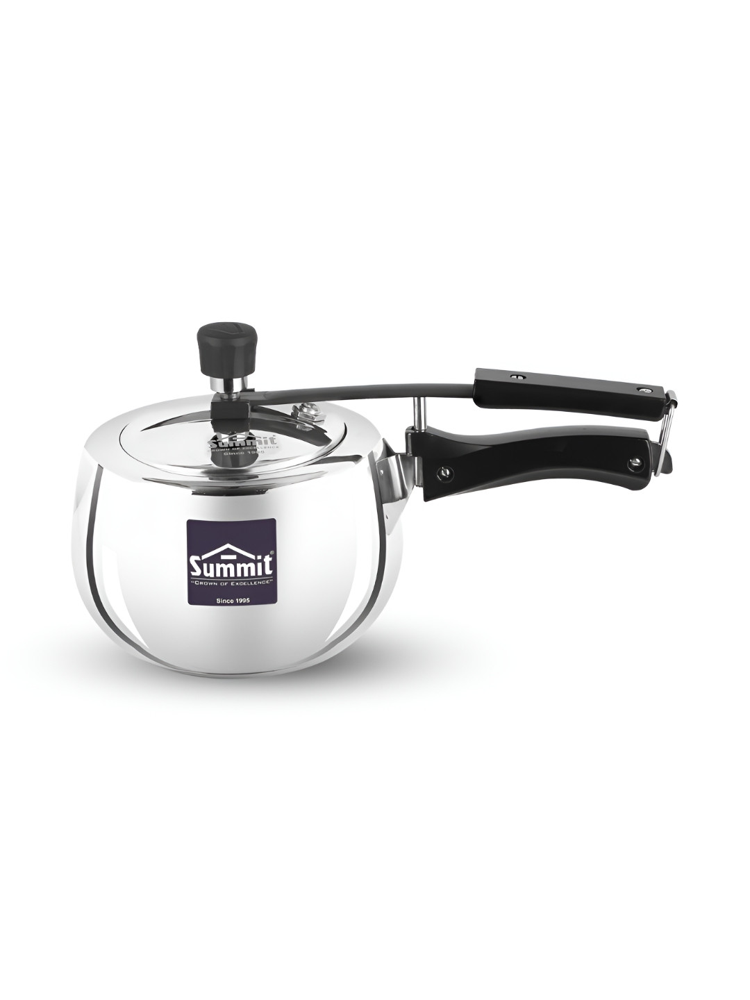 SUMMIT Elite Silver Tri-Ply Stainless Steel Dishwasher Safe Induction Inner Lid Pressure Cooker-2 L