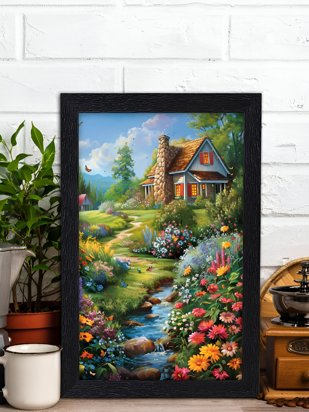 Aura Green & Blue Nature Themed Wooden Wall Art