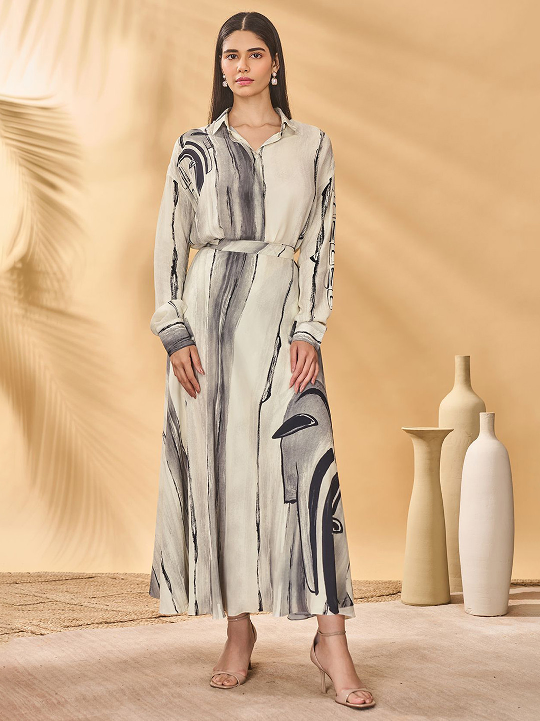 Masaba Women Blue Moonlit Faces Skirt Co-Ords
