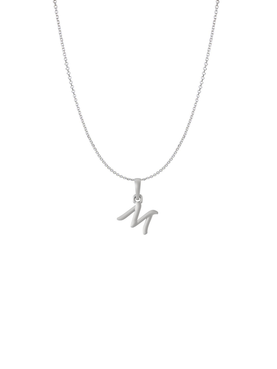 AKSHAT SAPPHIRE 925 Sterling Silver M Alphabet Pendant with Anchor Chain