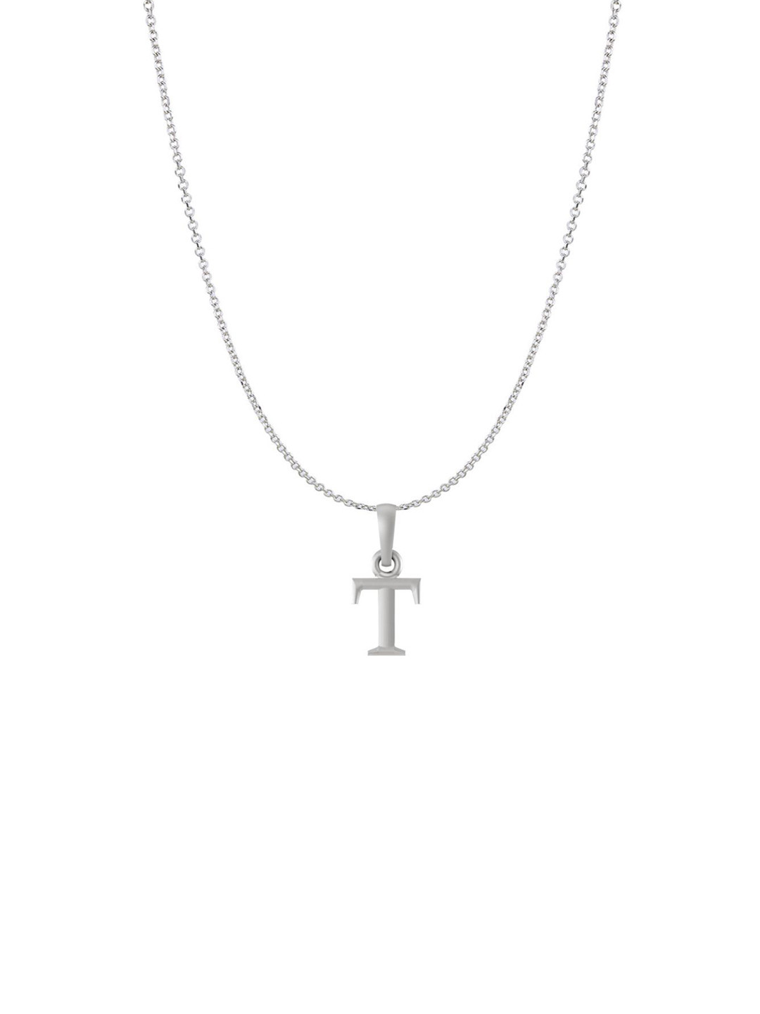 AKSHAT SAPPHIRE 925 Sterling Silver T Alphabet Pendant with Anchor Chain