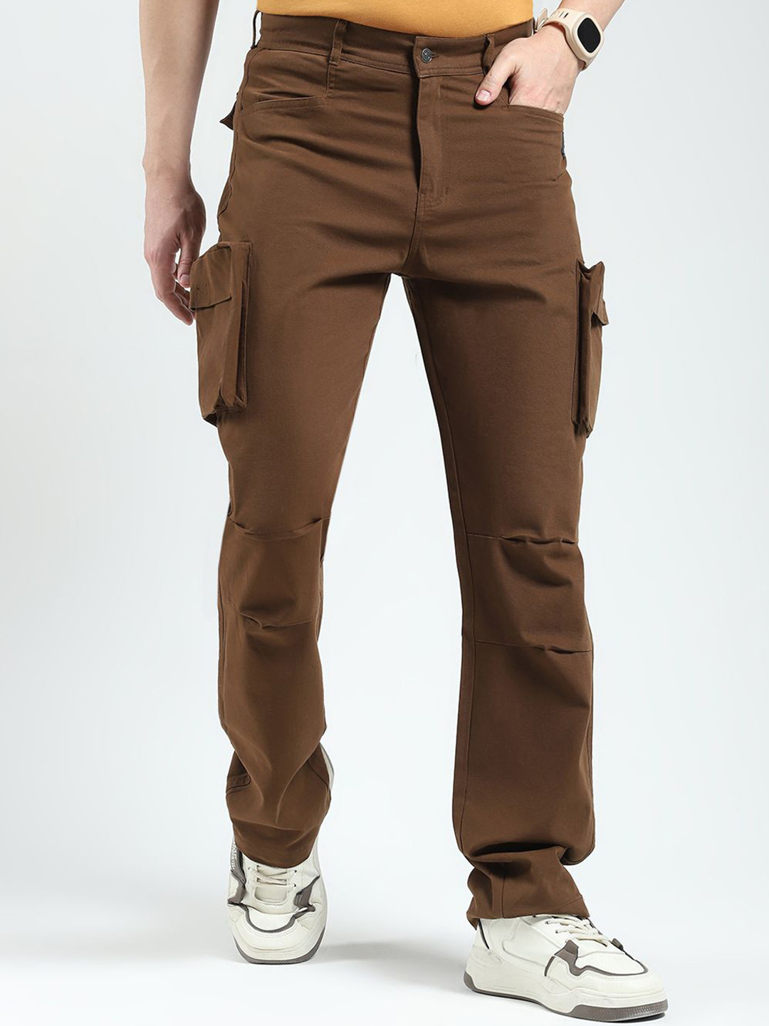 rock.it Men Straight Fit Cotton Cargos Trousers