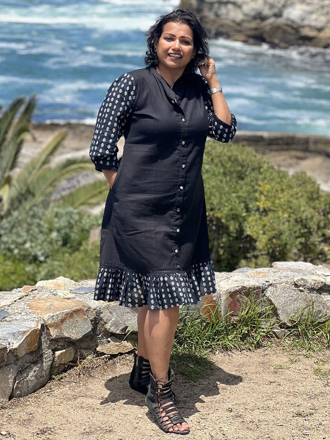 Nirvaana Women Solid A-Line Dress
