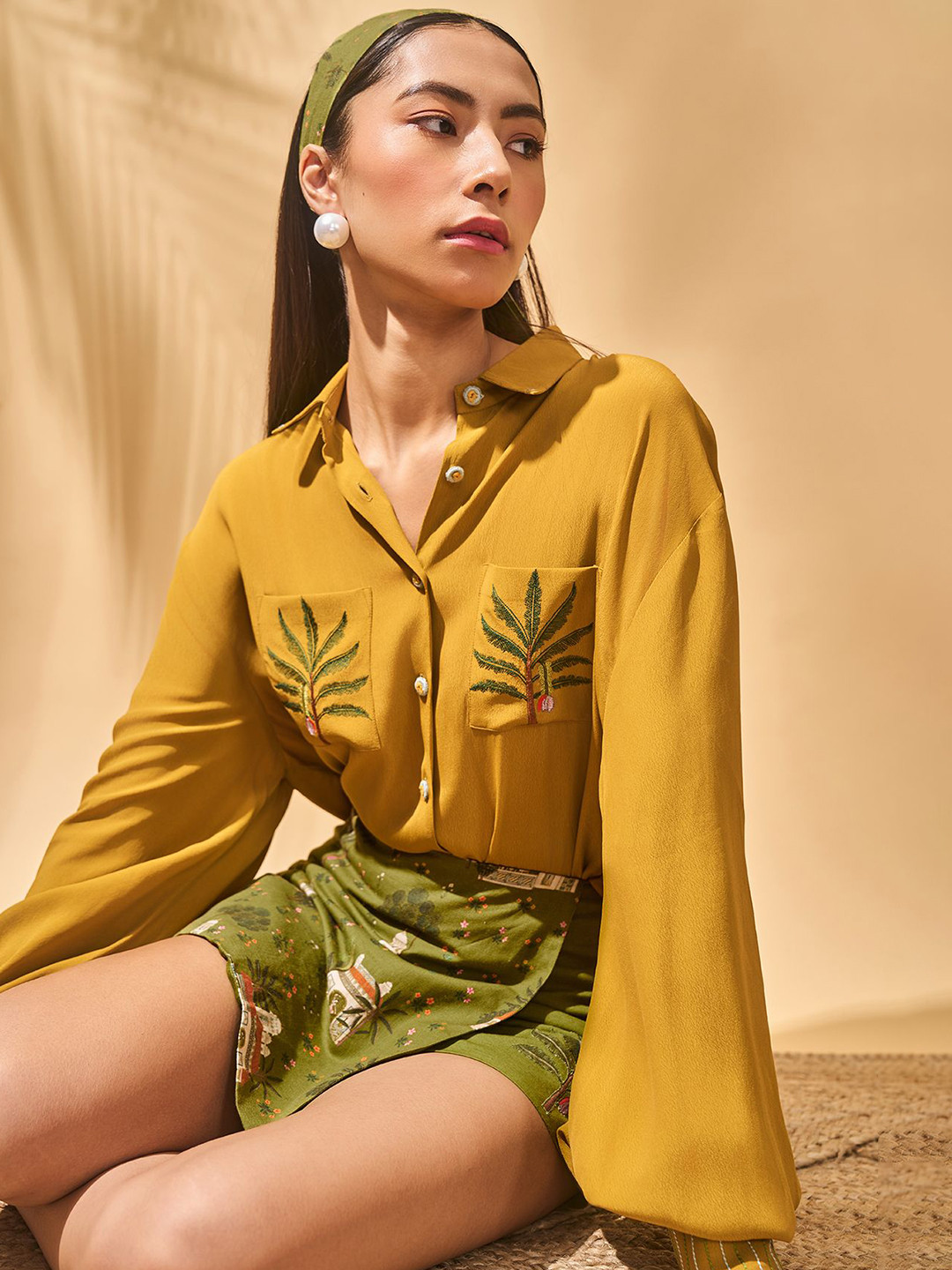 Masaba Women Olive Miniature Dreams Skirts