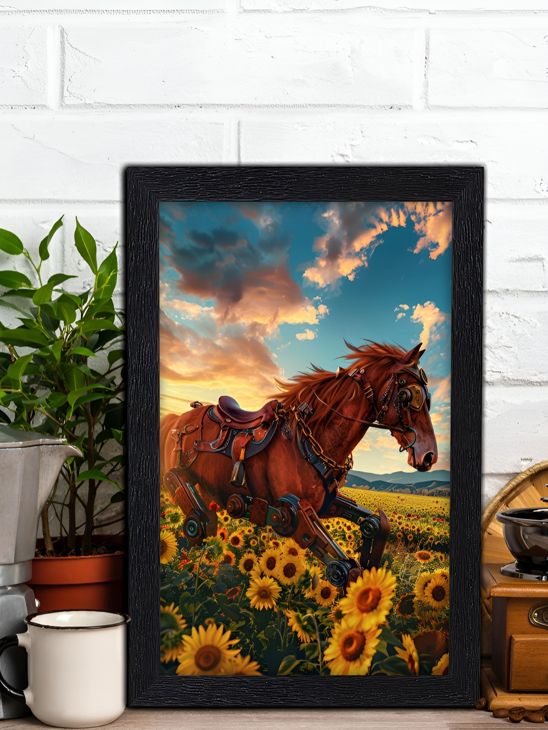 Aura Blue Portrait-Printed Wall Art Painting