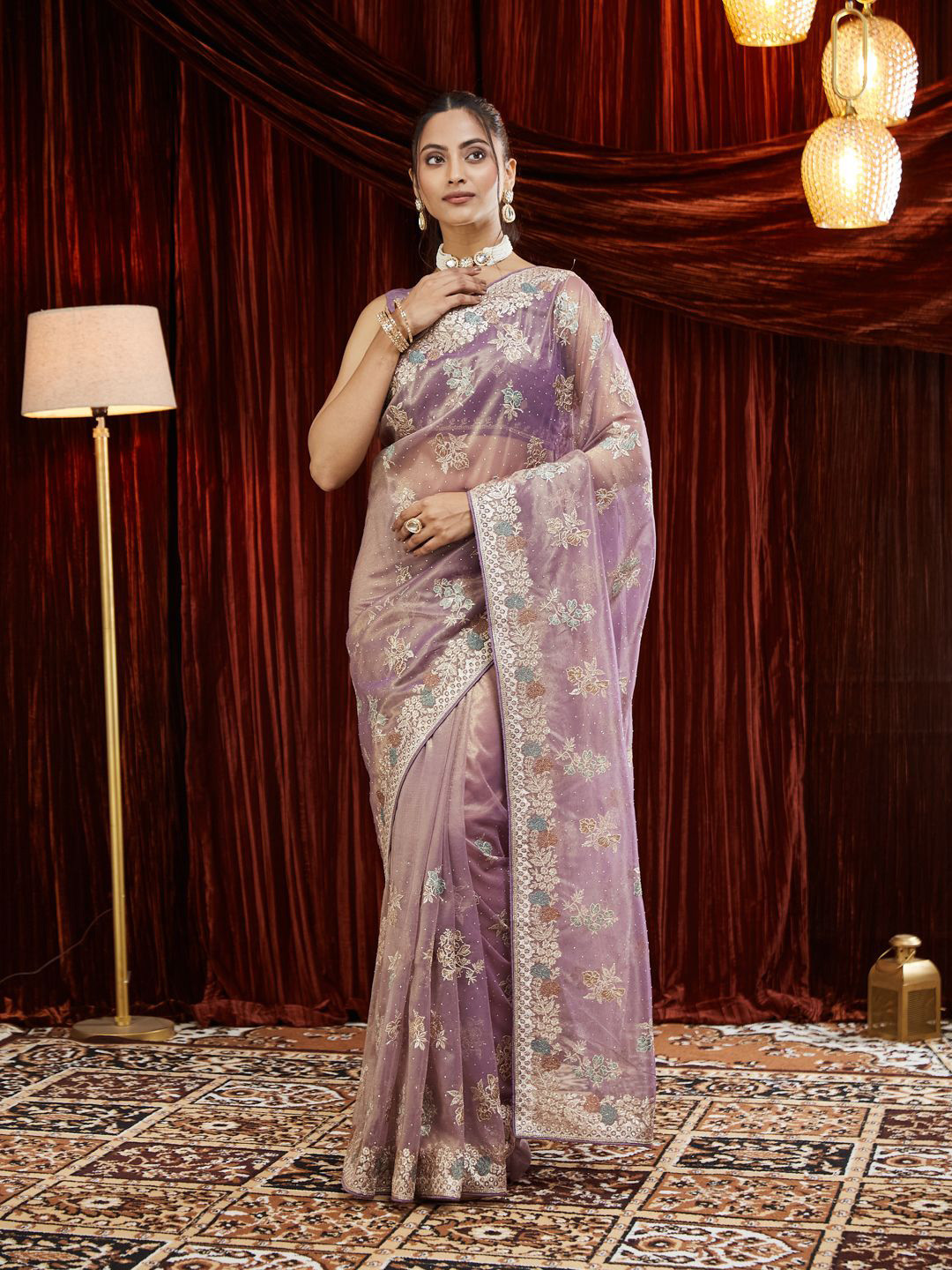 kasee Embellished Embroidered Net Saree