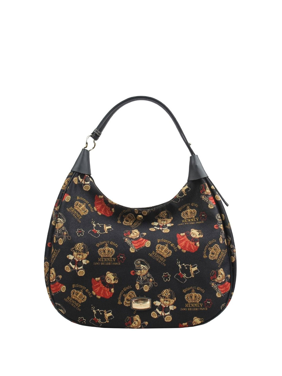 Henney Bear Textured Shopper Hobo Bag