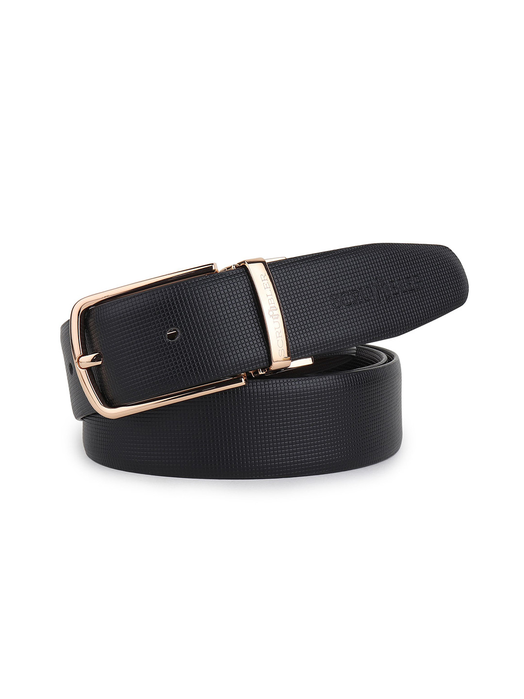 Scrumbler Men Textured Leather Reversible Formal Belt