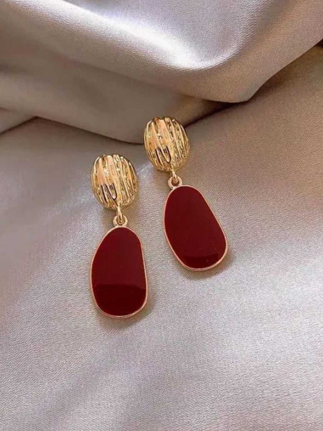SZN Gold Plated Teardrop Shaped Drop Earrings
