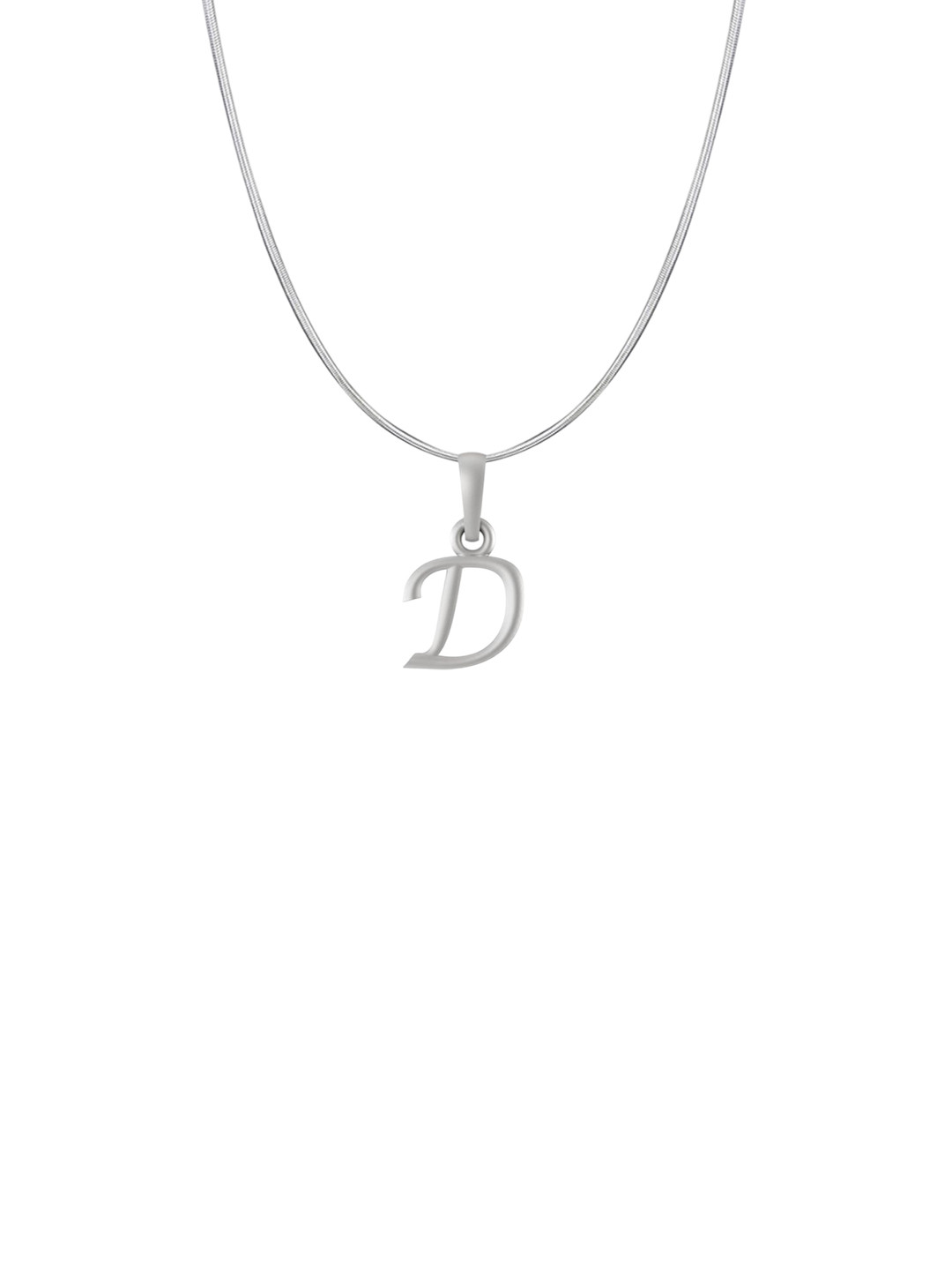 AKSHAT SAPPHIRE Men 925 Sterling Silver D Alphabet Pendant with Snake Chain