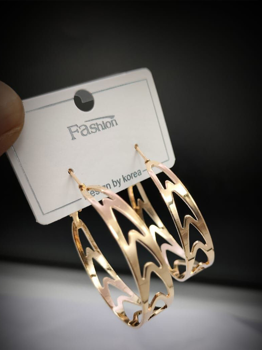 EVY Stainless Steel Rose Gold-Plated Contemporary Korean Hoop Earrings