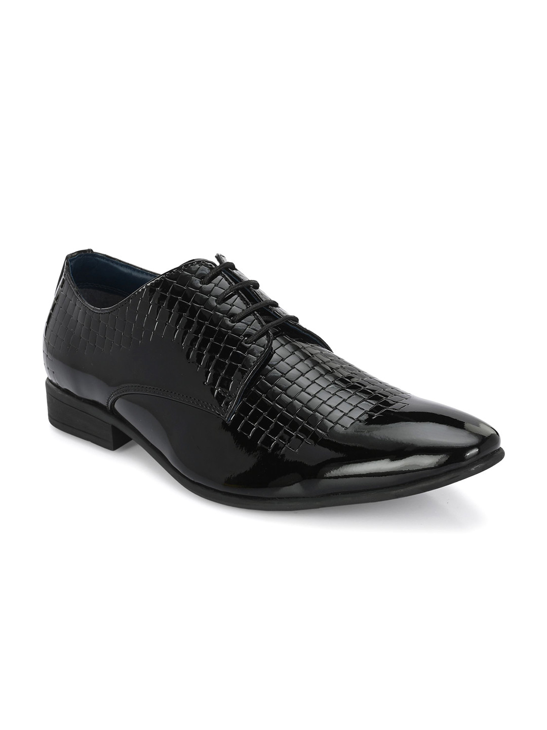 BUSKINS Men Textured Lace-Ups Pointed Toe Derbys