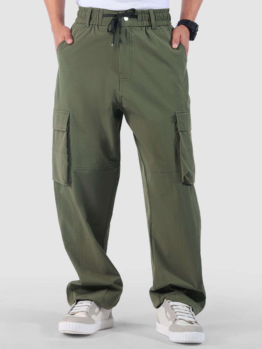 Beyoung Men Original Baggy Fit Wrinkle Free  Light Weight Cargos Trouser