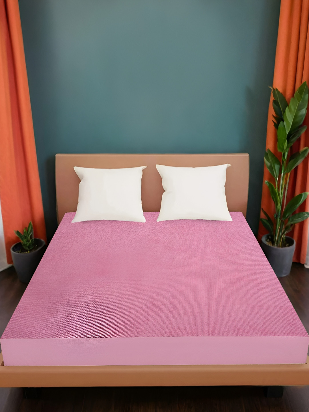 Wings Star Pink King Cotton Breathable Mattress Protector