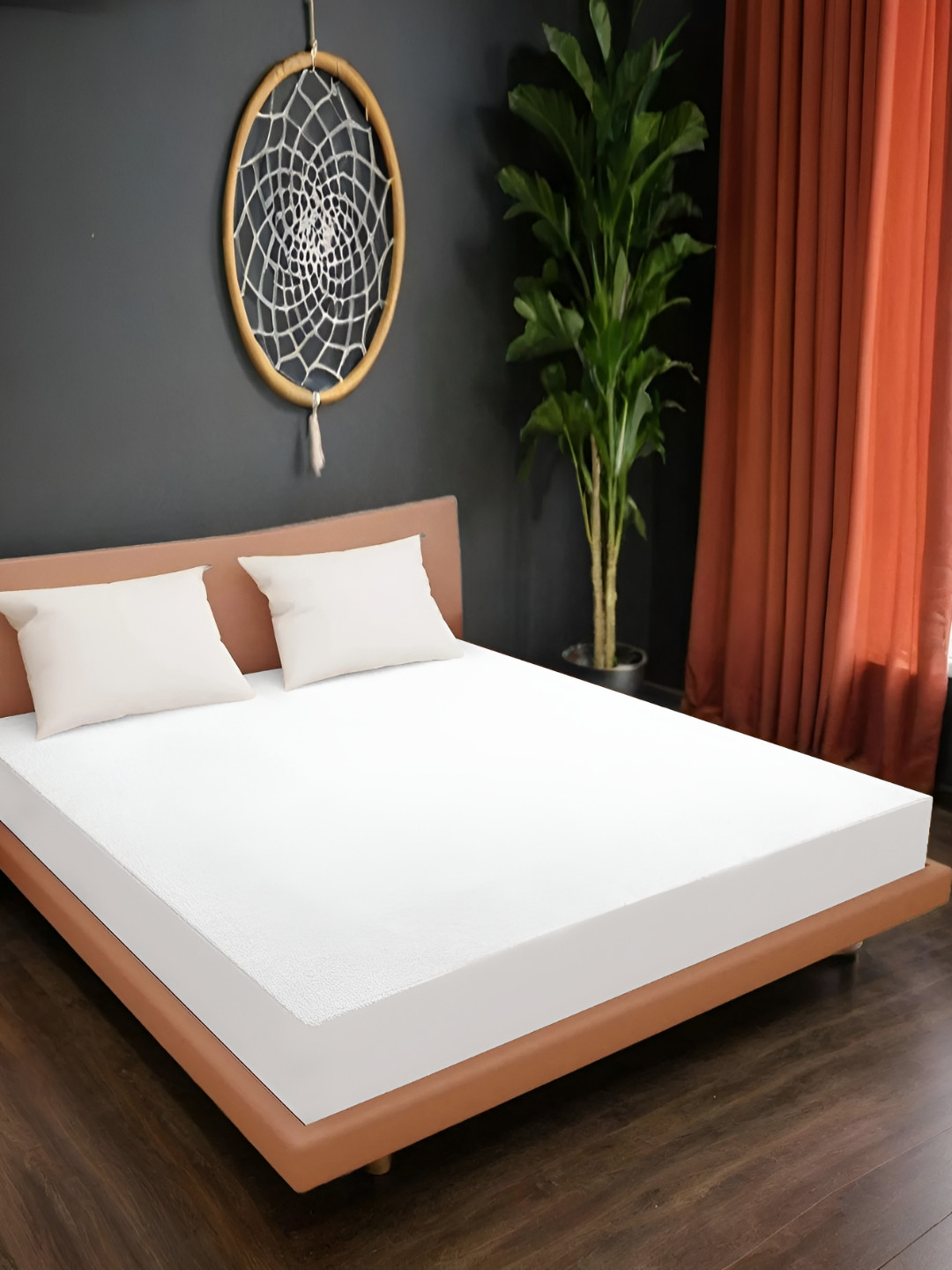 Wings Star White Single Cotton Breathable Mattress Protector