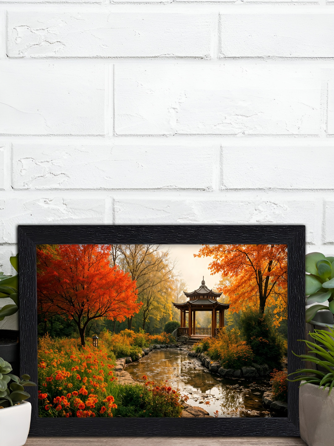 Aura Red & Green Nature Themed Wooden Wall Art