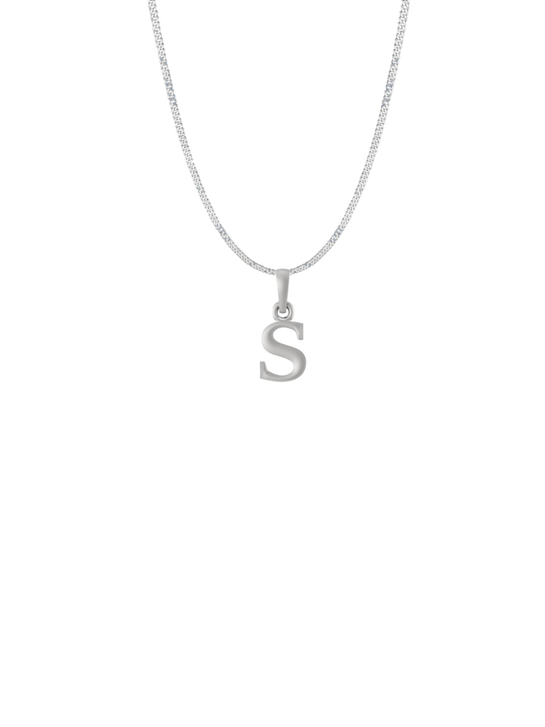 AKSHAT SAPPHIRE Men 925 Sterling Silver S Alphabet Pendant with Curb Chain