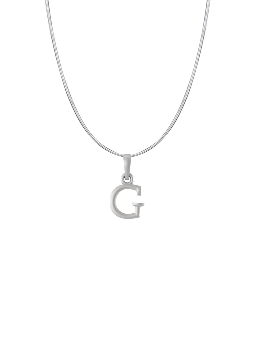 AKSHAT SAPPHIRE Men 925 Sterling Silver G Alphabet Pendant with Snake Chain