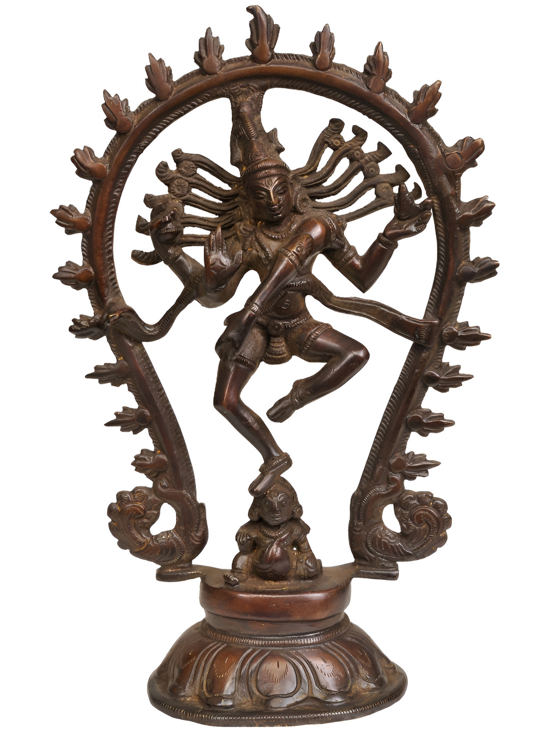 Exotic India Indian Cocoa Brown Lord Nataraja Brass Idol Showpiece