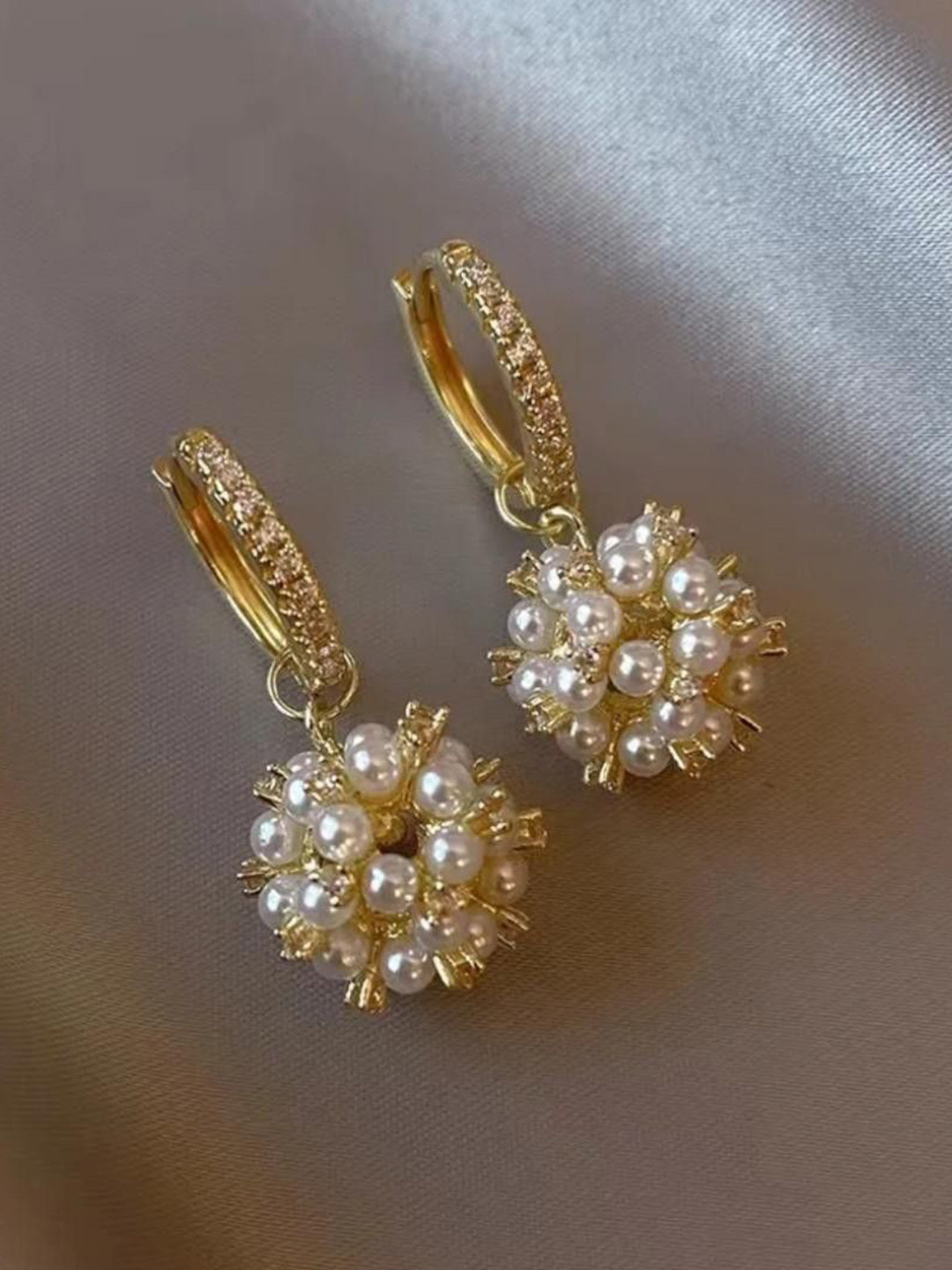 SZN Korean Artificial Beads Beaded Contemporary Drop Earrings